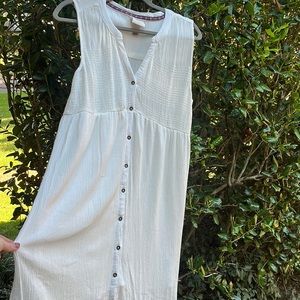 White Button Knox Rose Dress Medium